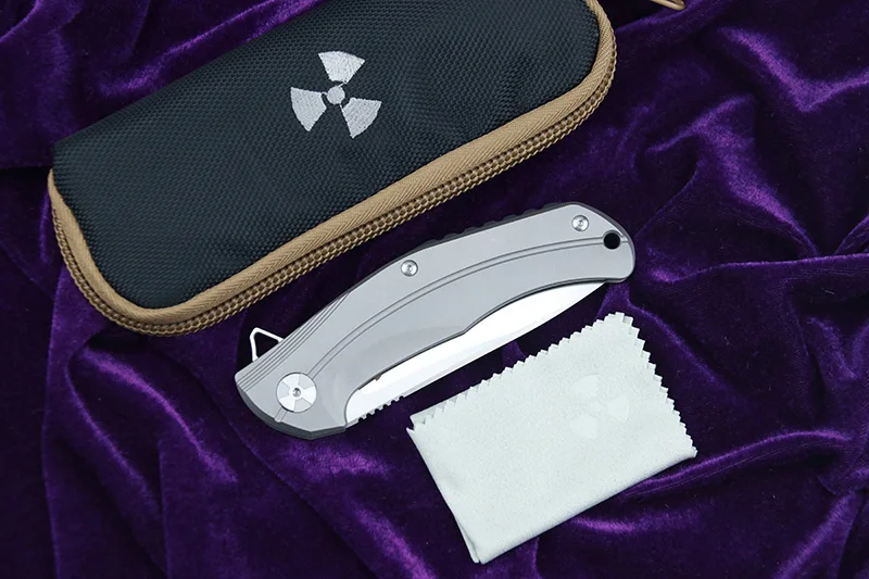 Складной нож LEMIFSHE JK3215 D2 лезвие ручка из титана с метеоритом кухонные ножи для