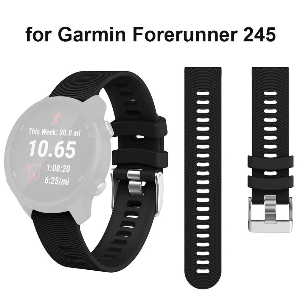 Спортивный мягкий силиконовый сменный ремешок для часов Garmin Forerunner 245 Смарт-часы браслет носимые Аксессуары#604