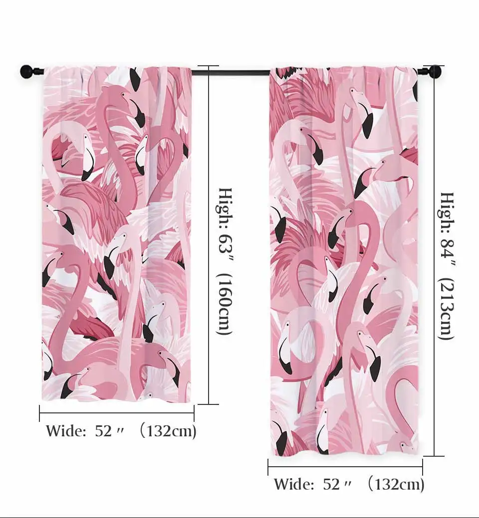 Miracille, занавески с принтом фламинго, современный стиль, розовые занавески, Затемненные занавески для спальни, детской комнаты