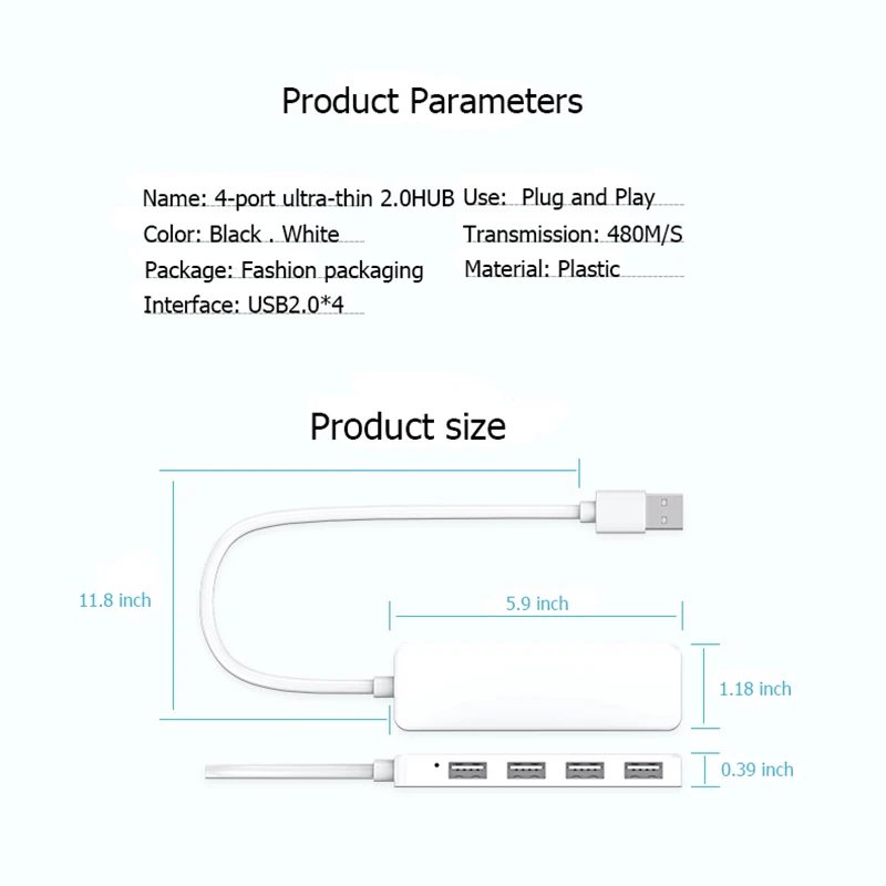 Новое поступление Mini 4 Порты USB разветвитель Зарядное устройство usb hub внешний источник Для imac аксессуары ноутбук аксессуары концентратор USB