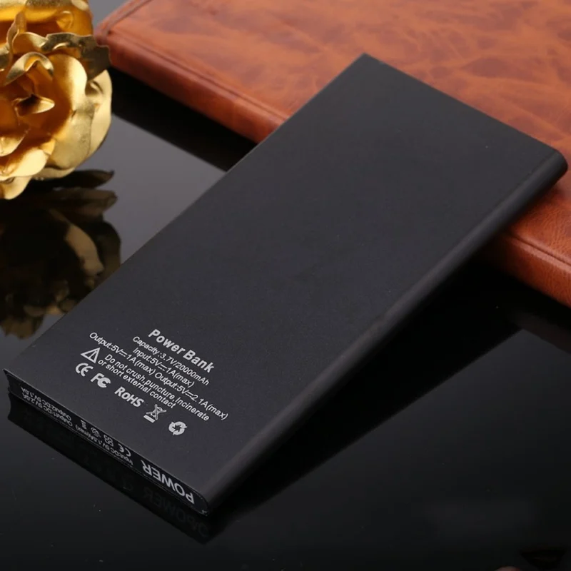 GTF power Bank 20000 mAh 2 USB Портативный Ультратонкий Универсальный мобильный зарядный сокровище с светодиодный подсветкой для мобильных телефонов