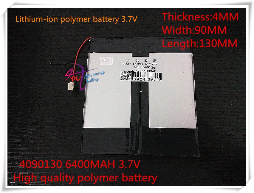 3.7V 6400mAH 4090130 polymer lithium ion / Li ion battery for tablet pc
