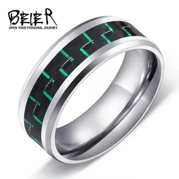 

BEIER 316L Stainless Fashion Man's Ring Titanium Steel Unique 2018 Trendy Jewelry For Men High Quality Wedding Band BR-R001