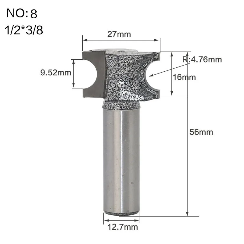 1 шт. полукруглый боковой резак бит фреза 12,7 мм/6,35 мм SHK Деревообработка Биты