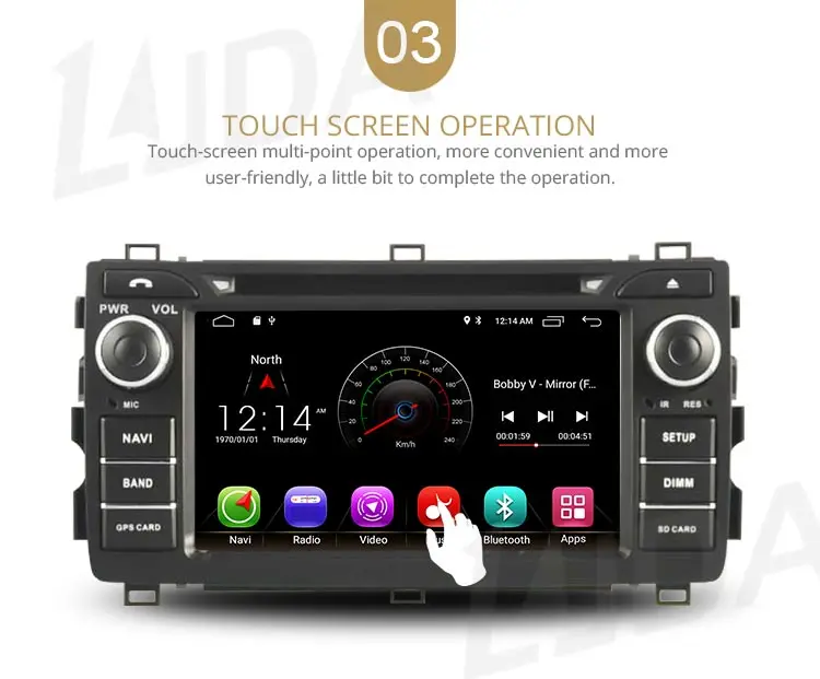 Excellent LJDA 2 Din Android 9.1 Car DVD Player For Toyota AURIS 2013 2014 2015 Wifi GPS Navigation Radio 2G RAM Stereo Audio Multimedia 5