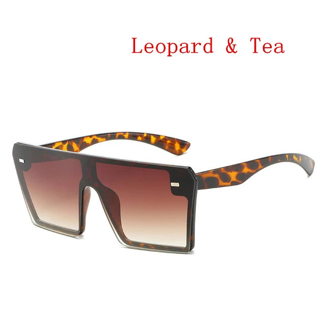 Fashion Flat Top Red Black Sun Glasses  Clear Lens Men Shade Mirror UV400 Oversized Square Sunglasses Women 2019 Luxury Brand