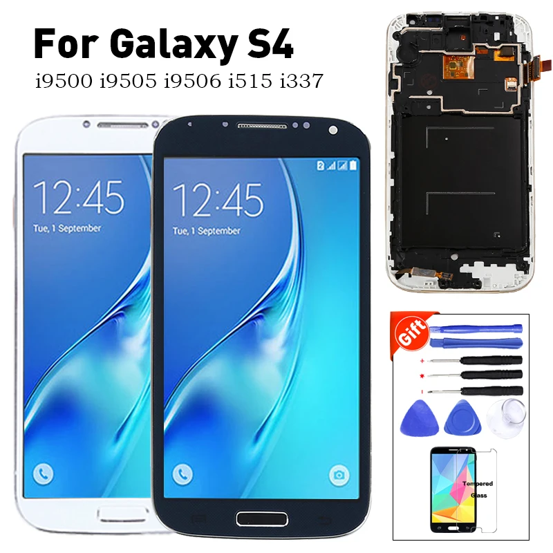 Высококачественный сменный ЖК дисплей S4 для Samsung Galaxy I9500 I9505 i337 i9506 с сенсорным