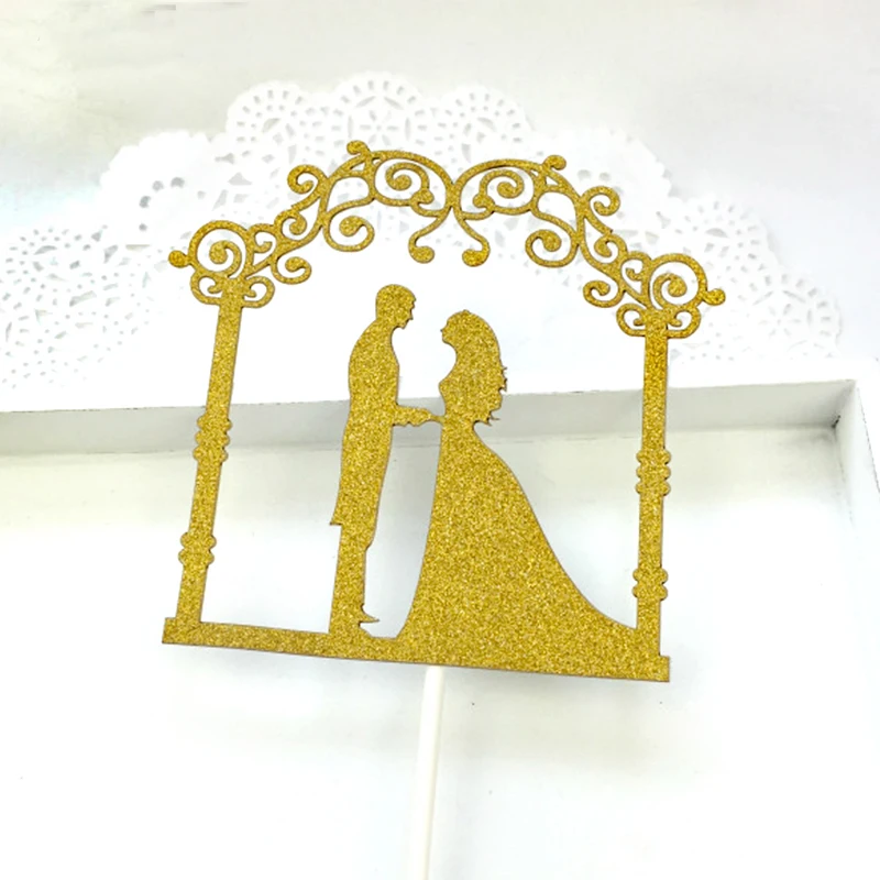 2019-Wedding-Cake-Toppers-Black-Paper-Cake-Top-Flag-Bride-Groom-Cake-Topper-Decorations-Lovers-Embrace (2)