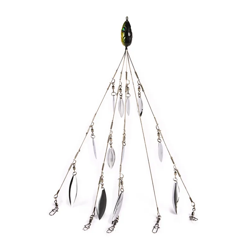 

1pc 5 Arms Rig Fishing Lures Bass Barrel Swivel Umbrella Jigs Artificial Baits Fake Fish Lures fishing Tackle Combination