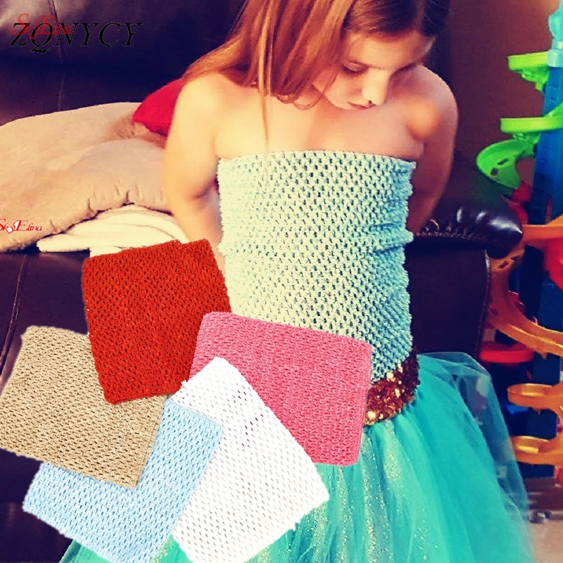 

20*23cm Baby Kid Elastic Wrapped Chest 24Colors Children Crochet Chest Wrap Headband DIY Tutu Skirt Dress Material Tube Tops 8Z