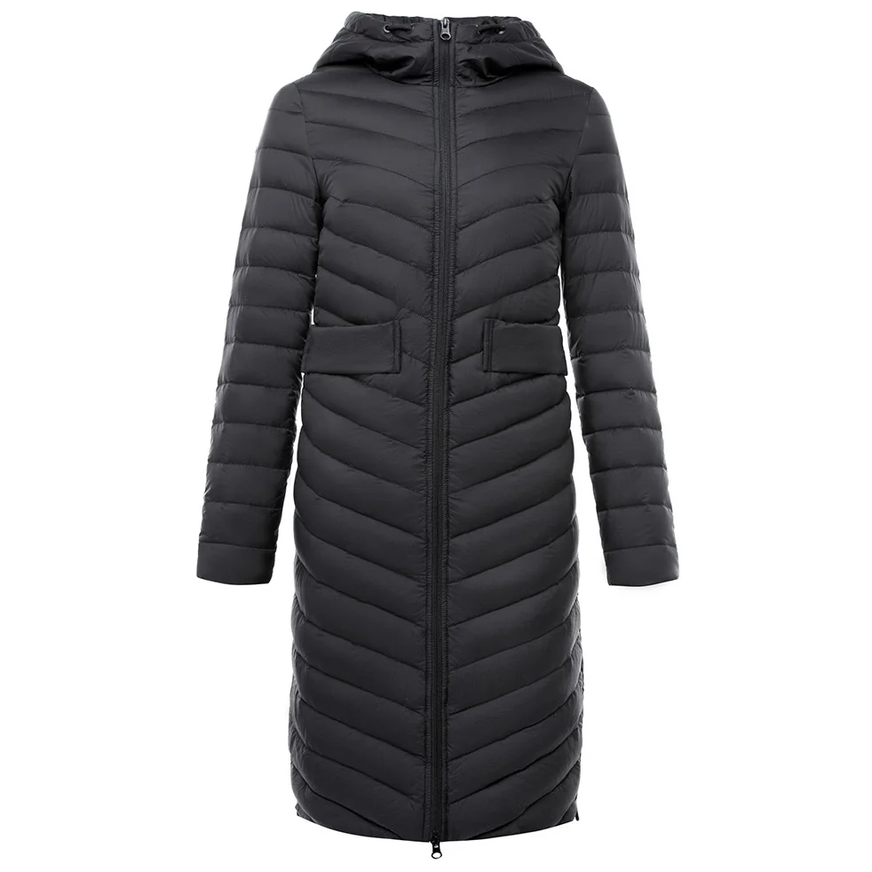 

Long Women Down Jacket Hooded Winter Grey Duck Down Thick Windproof Warm Korean Black Red Ultra Light Down Jacket Women Coat