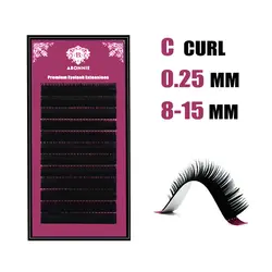 0,25/C curl 100% ручной работы накладные ресницы, норка наращивание ресниц в 8-15 мм одной длины