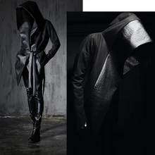 M-XL! 2017 GD оригинальный клуб мужская ветровка долго прилив мужской личности парикмахер свободно ткань пальто пальто