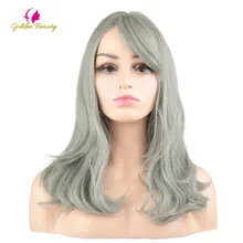 Парики из синтетических волос для косплея, парик из серой волны для женщин