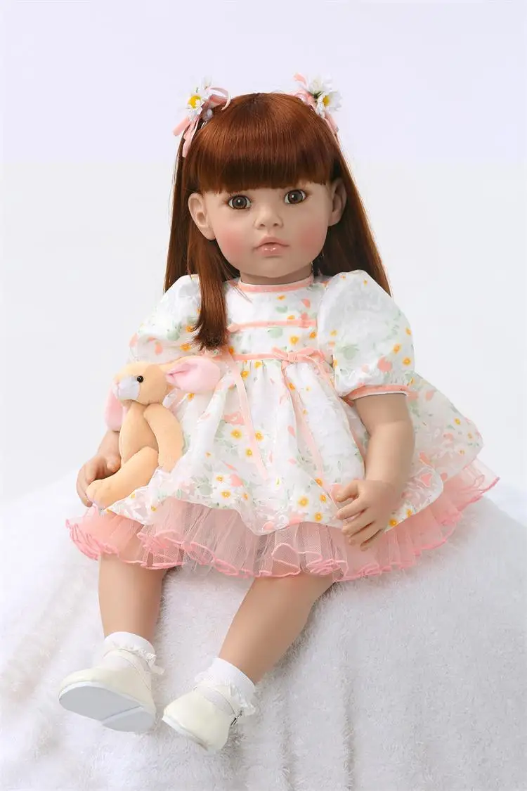 

Bebes reborn 24" silicone Reborn Baby Doll real Newborn girl princess toddler dolls fake Baby alive Doll for child gift poupee