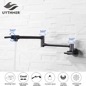 

Black Bronze Kitchen Sink Faucet Swivel Pull Out Kitchen Faucet Sink Tap Wall Mounted Bathroom Crane Single Cold Water Mixer