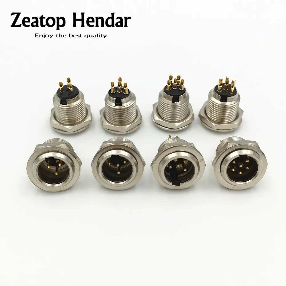 10Pcs Mini XLR 3 4 5 6 Pin Male Chassis Panel Socket Plug Small XLR