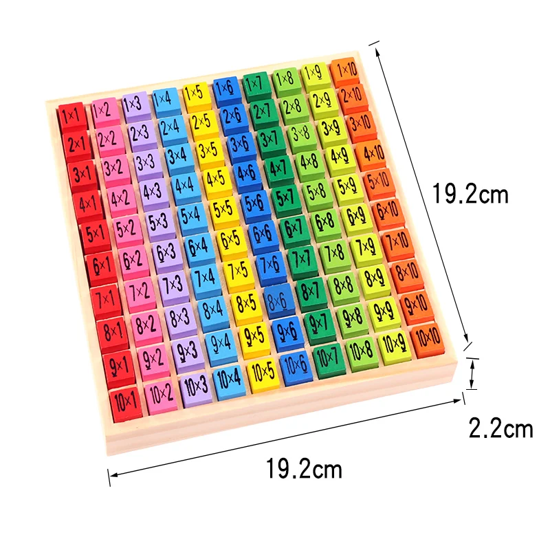Baby wooden Toys 99 Multiplication Table Math Toy 10*10 Figure Blocks Baby learn Educational montessori gifts