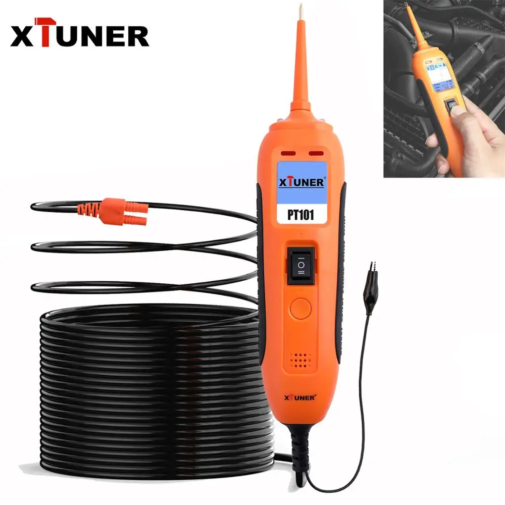 

XTUNER PT101 Circuit Tester 12V/24V Car Battery Tester DC/AC Power Probe Electrical System Diagnostics Tool OBD2 Scanner