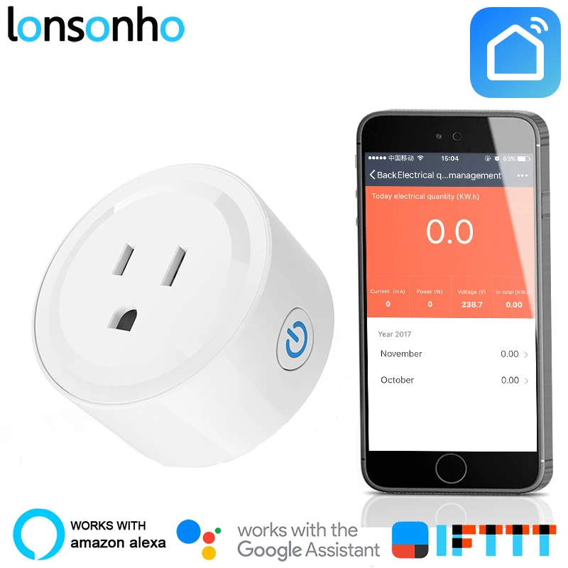 Lonsonho WiFi Smart Plug Smart Plug US Mini Outlet Energy Monitoring No Hub Required Works with Alexa Google Assistant IFTTT Lonsonho WiFi Smart Plug Smart Plug US Mini Outlet Energy Monitoring No Hub Required Works with Alexa Google Assistant IFTTT