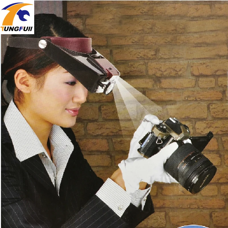 Tungfull LED Head Wearing Magnifier 10 Times Magnifier Magnifying Glass
