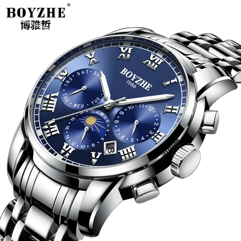 

Fully Automatic Watch Multi-function Mechanical Movement Stainless Steel Automatic Watches For Men
