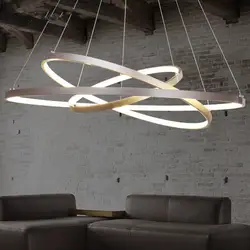 Современная светодиодная люстра круглая подвеска из колец алюминиевая подвесная потолочная лампа для столовой кухни