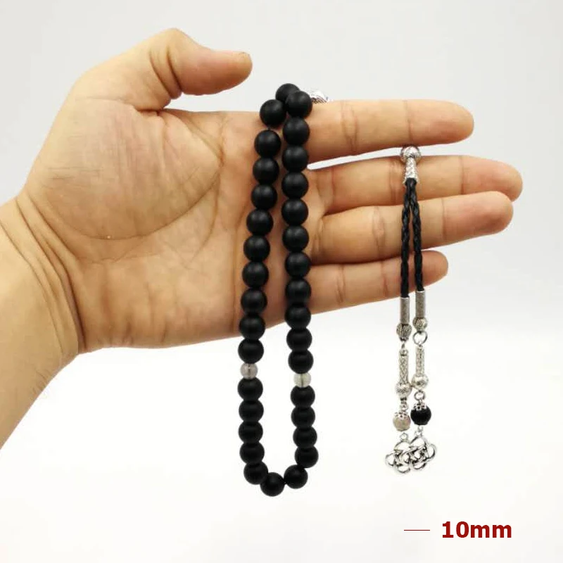 Натуральные матовые черные Агаты tasbih с лунным камнем мужские misbaha специальный