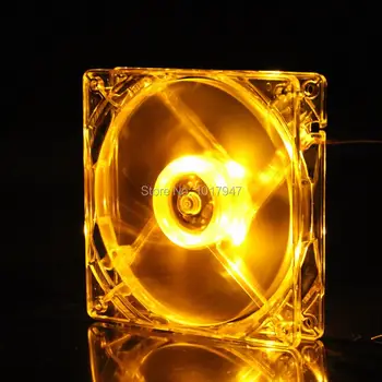 

20 Pieces LOT Gdstime Yellow LED PC Case DC 12V Cooler Cooling Fan 8cm 80mm x 25mm 8025S 4pin Heatsink