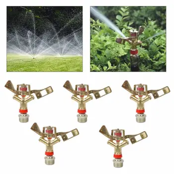 

5pcs/set 3/4 Rotate Irrigation Head Water Impact Sprinkler Sprayer Yard Lawn