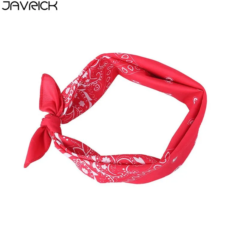 

European Five-Pointed Star Square Bandana Unisex Geometric Paisley Floral Headband Multi-Use Hip-Hop Dancing Hair Wrap 55x55cm