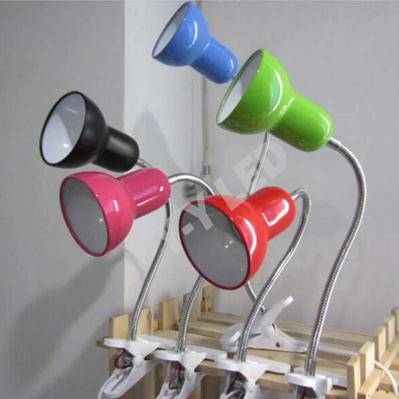

Study Table Lamp Full Metal Lampshade Reading LED Desk Lamp, 360 Degree Free Twisted Tube Clip Table Lamp