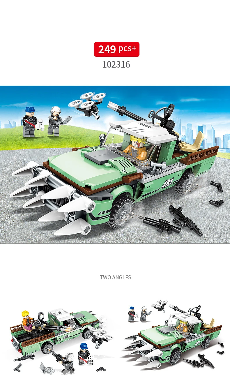 Модель сборки детских игрушек-пазлов 4 в 1 для 102315-102318 Black Hawk Special ForcesNo box