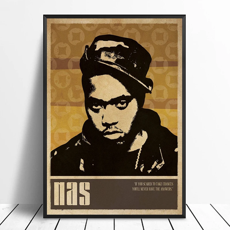 Nas Music Singer постер хип хоп рэп музыкальная группа Звездный настенная живопись