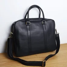 LAN men’s leather briefcase brand high quality cow leather business handbag top laptop bag