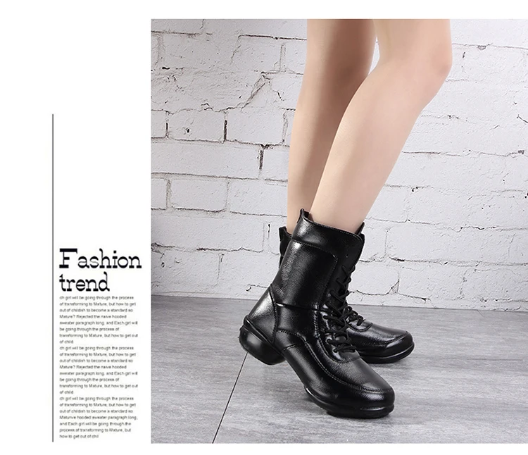 Brand New Genuine Leather Boots For Women Casual Shoes Square Heel Winter Shoes Woman Ankle Boots Botas Dance Shoes Black XZ65 (20)