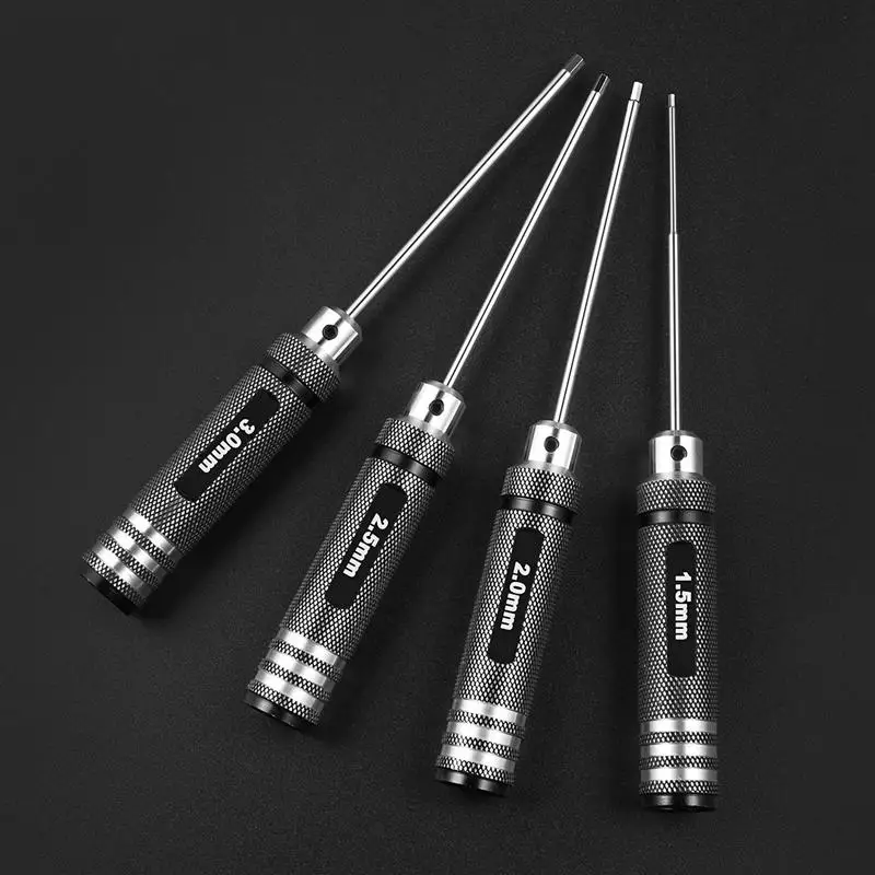 

UEETEK 4PCS Hex Screw Driver Screwdriver Tools Kit Durable Screwdriver For RC Helicopter Plane Car Home Hand Tool (Black)