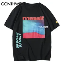 GONTHWID Kreative Massif Gedruckt Kurzarm Streetwear Männer Hip Hop Harajuku Casual Baumwolle T shirts Männlichen Mode Street Top Tees