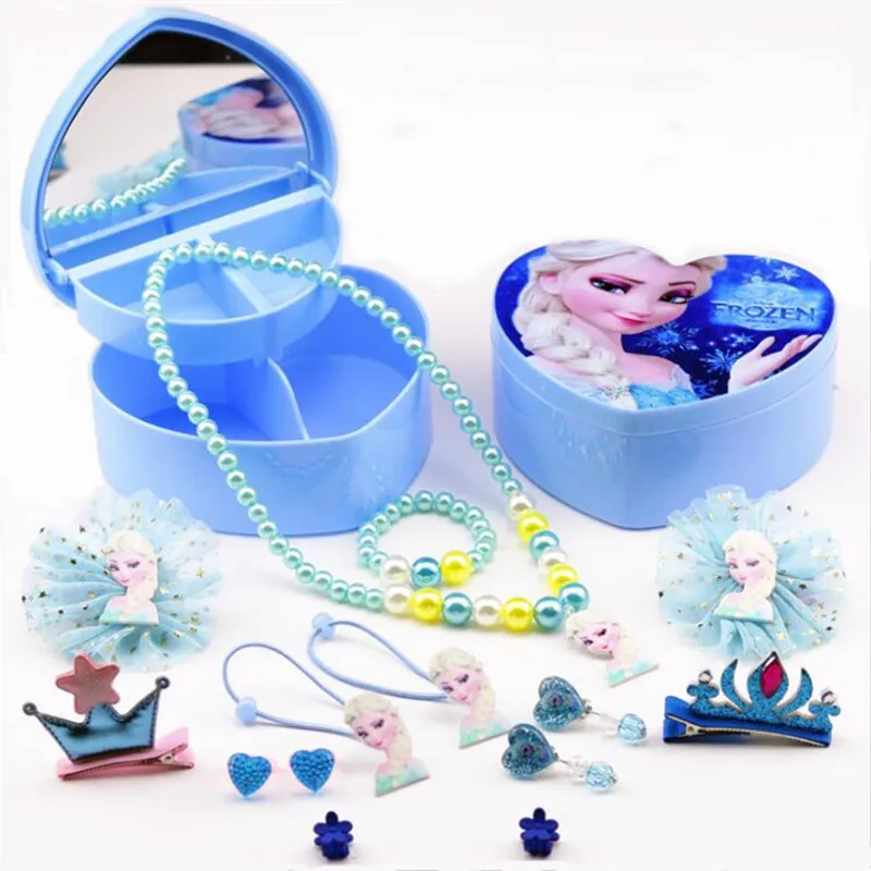 

14PCS/Lot Frozen dolls Snow White Princess Sophia Cartoon hello kitty Jewelry Set Necklace Ring Girl Jewelry Children's Toys