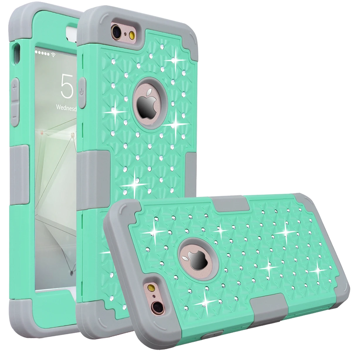 GrandEver Soft case for iPhone 6 6s Plus Silicone For 3 in 1 Heavy Protection Coque 6sPlus Case |