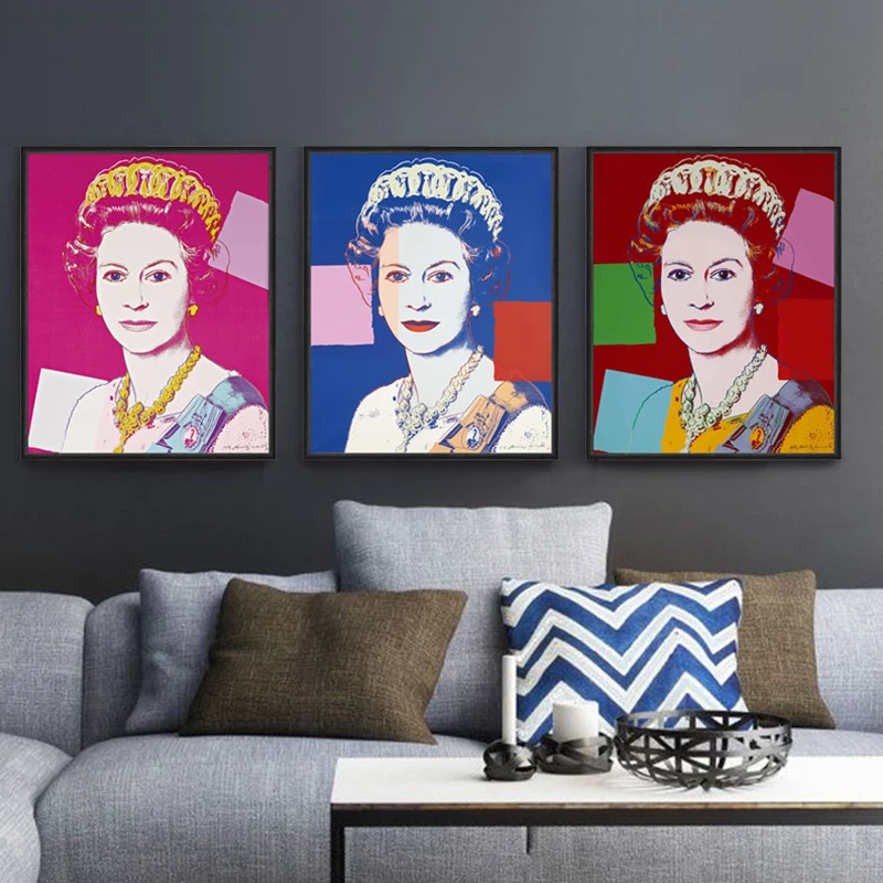Offerte Arte moderna maestro di Andy Warhol POP principessa combinazione funziona 3 pezzo della tela di canapa di arte cuadros modernos serigrafia Ritratto di arte della parete
