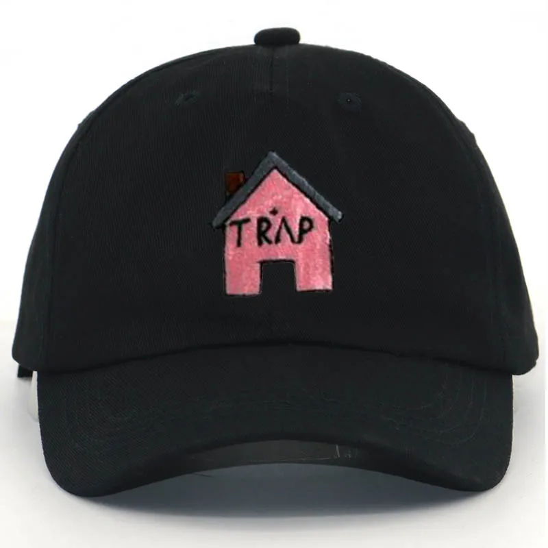 Модная бейсбольная Кепка из чистого хлопка с надписью «s TRAP Music 2 Chainz Album Rap LP Dad Hat», шапки в стиле хип-хоп, универсальные - Цвет: Черный
