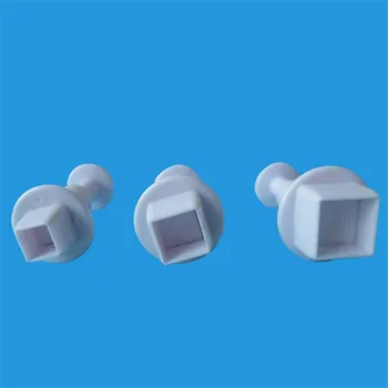 

3pcs/set Square Fondant Plunger Cutter Plastic Biscuit Cutter Cookie Mold Cake Decorating Tools Baking Accessories