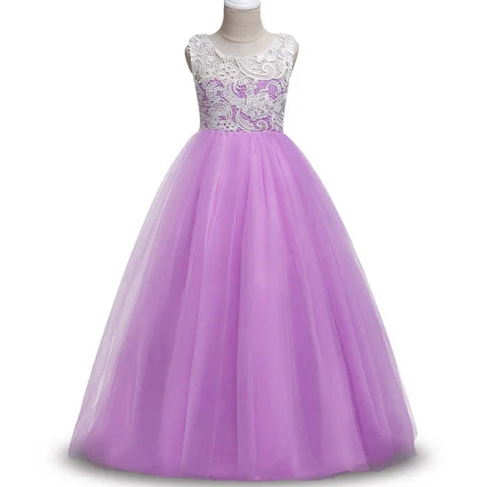 Платье для девочек летняя детская одежда Вечерние платья принцессы для маленьких девочек кружевные свадебные платья длинное платье на выпускной костюм для подростков - Цвет: as picture
