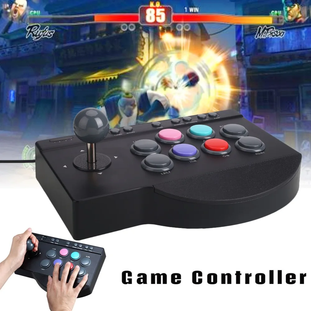 

Arcade Joystick 2018 New Black ABS Gamepad Wired Game Console Premium Game Rocker Video For Xbox One For PS3 For PS4 PC