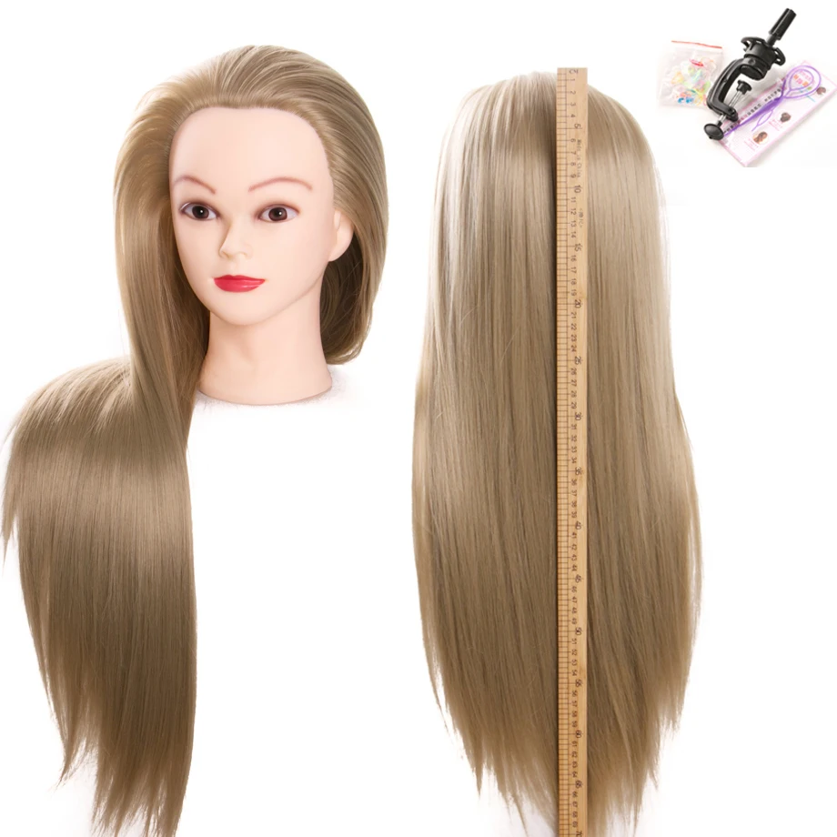 Resistente ao Calor Styling de Cabelo Formação de Alta Linho 70 cm 100% Fibra Sintética Feminino Manequins Cabeça Cabeça Qualidade Frete Grátis 3 de fibra sintética estilo cabelo feminino manequins
