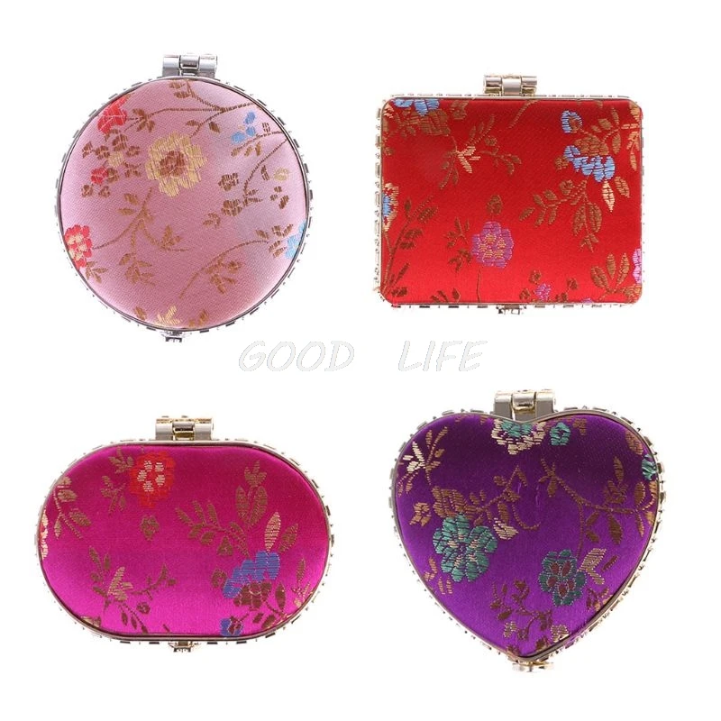 

New Women Makeup Compact Pocket Floral Mirrors Portable Double-side Folding Mirror Women Fashion Portable Makeup Mirror