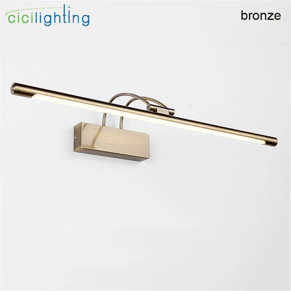 Kaufen Moderne Kunst Dekoration L45 55 65 75 cm Nickel Bronze körper led bad spiegel front lichter eitelkeit licht LED schrank lampe