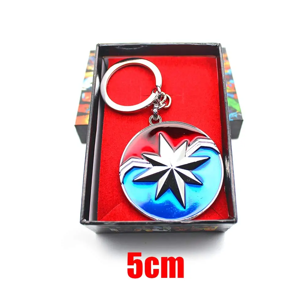 

Captain Marvel Keychain Avengers Endgame Ms. Marvel Superhero Symbol Metal Pendant Keyring Ornament Cosplay Collection +Gift Box