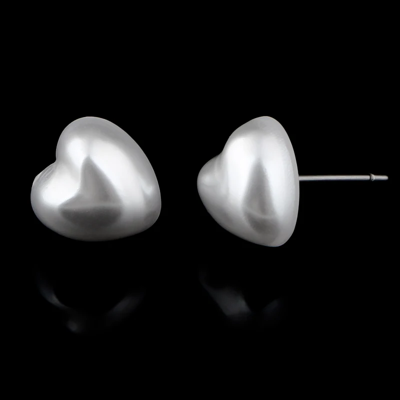CHUKUI Oorbellen Korean Fashion Heart Pearl Earrings Imitation Pearl Stud Earrings Stainless Steel Jewelry Gifts For Women Girls (3)